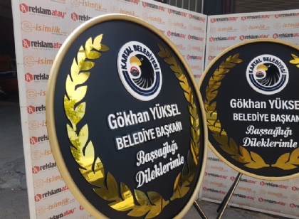 kartal belediye başkanı özel metal çelenk