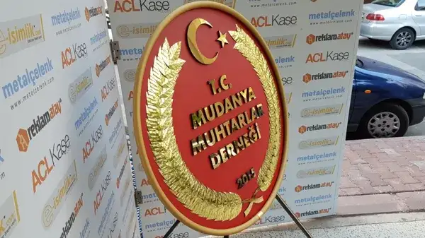 Mudanya Muhtarlar Derneği Metal Çelenk — Fotoğraf 3