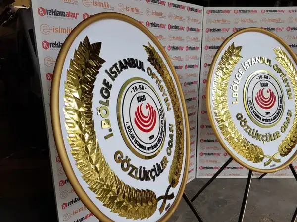 1. Bölge İstanbul Optisyen Gözlükçüler Odası Metal Çelenk — Fotoğraf 3