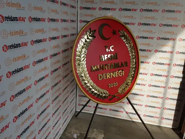 Besni Muhtarlar Derneği Metal Çelenk — Fotoğraf 5