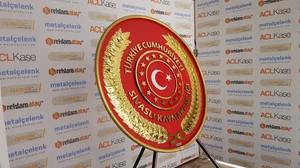 100 cm Metal Çelenk Standart – Sivaslı Kaymakamlığı — Fotoğraf 3