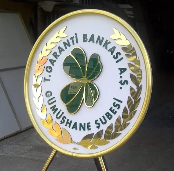 Garanti Bankası Gümüşhane Şubesi Metal Çelenk