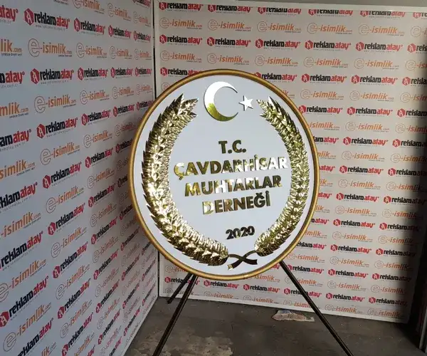 Çavdarhisar Muhtarlar Derneği Metal Çelenk