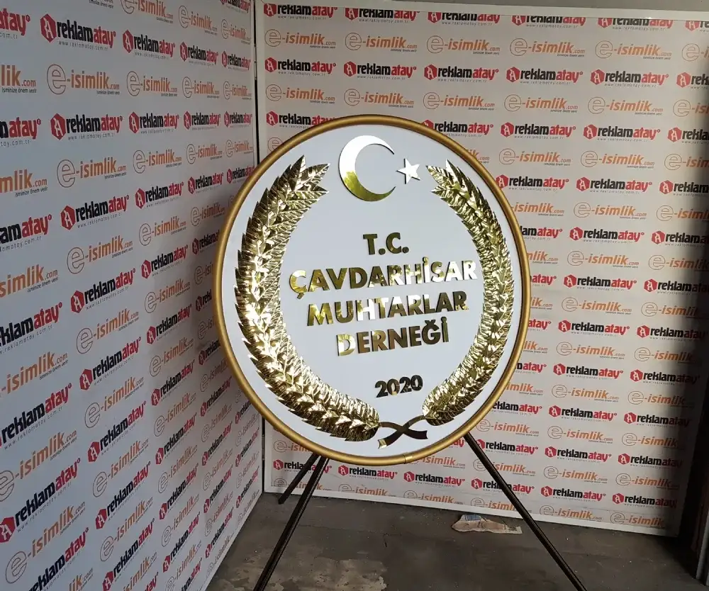 Çavdarhisar Muhtarlar Derneği Metal Çelenk