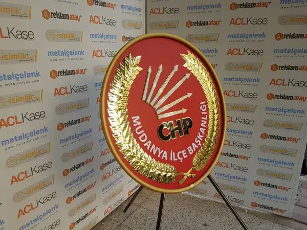 CHP Mudanya İlçe Başkanlığı Metal Çelenk — Fotoğraf 3