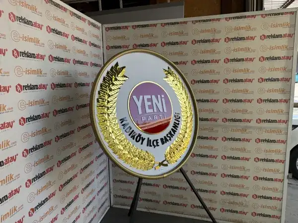 Yeni Parti Kurumsal Metal Çelenk — Fotoğraf 3