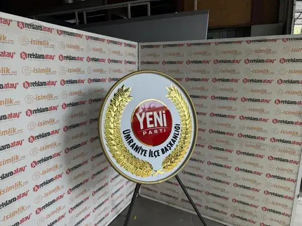 Yeni Parti Kurumsal Metal Çelenk – Resmî Tören ve Teşkilat Çelengi — Fotoğraf 3