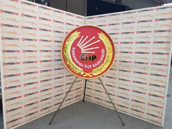 CHP Karamanlı İlçe Başkanlığı Metal Çelenk — Fotoğraf 3