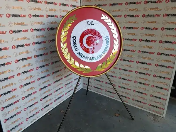 Çorlu Muhtarlar Derneği Metal Çelenk — Fotoğraf 3