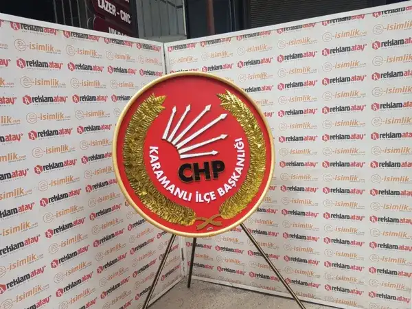 CHP Karamanlı İlçe Başkanlığı Metal Çelenk — Fotoğraf 2