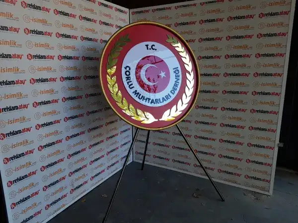 Çorlu Muhtarlar Derneği Metal Çelenk — Fotoğraf 4