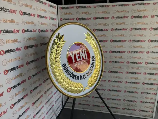 Yeni Parti Kurum Kimlikli Metal Çelenk – İl ve İlçe Teşkilatları için — Fotoğraf 2