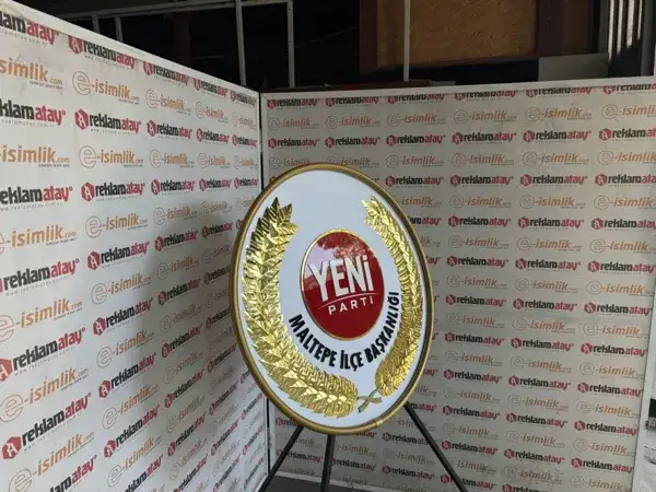 Yeni Parti Anıt Tören Çelengi – Kurumsal Metal Çelenk — Fotoğraf 2
