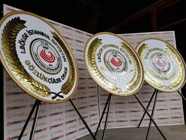 1. Bölge İstanbul Optisyen Gözlükçüler Odası Metal Çelenk — Fotoğraf 4