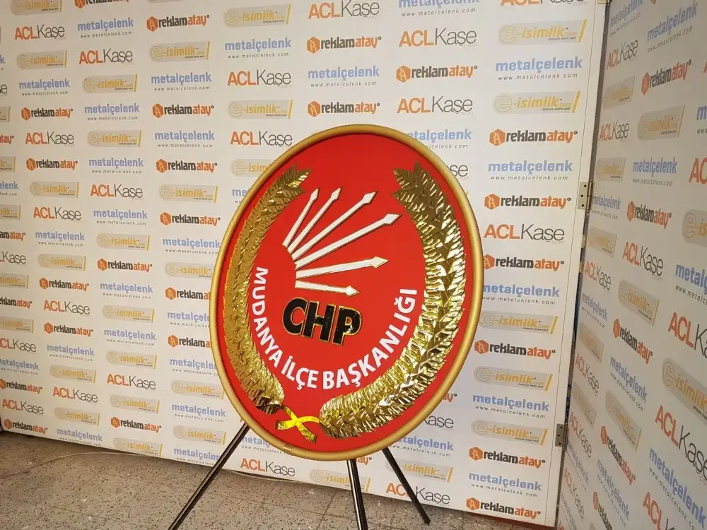 CHP Mudanya İlçe Başkanlığı Metal Çelenk