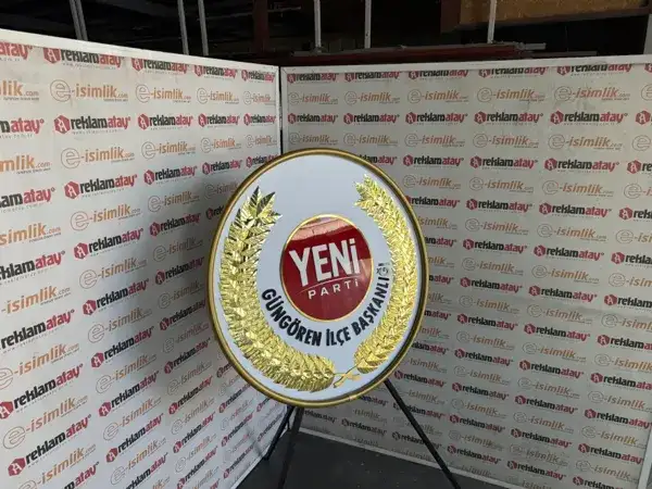Yeni Parti Kurum Kimlikli Metal Çelenk – İl ve İlçe Teşkilatları için — Fotoğraf 3