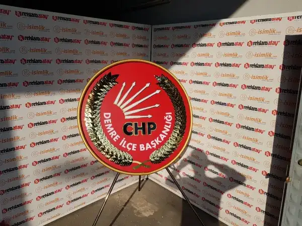 CHP Demre İlçe Başkanlığı Metal Çelenk