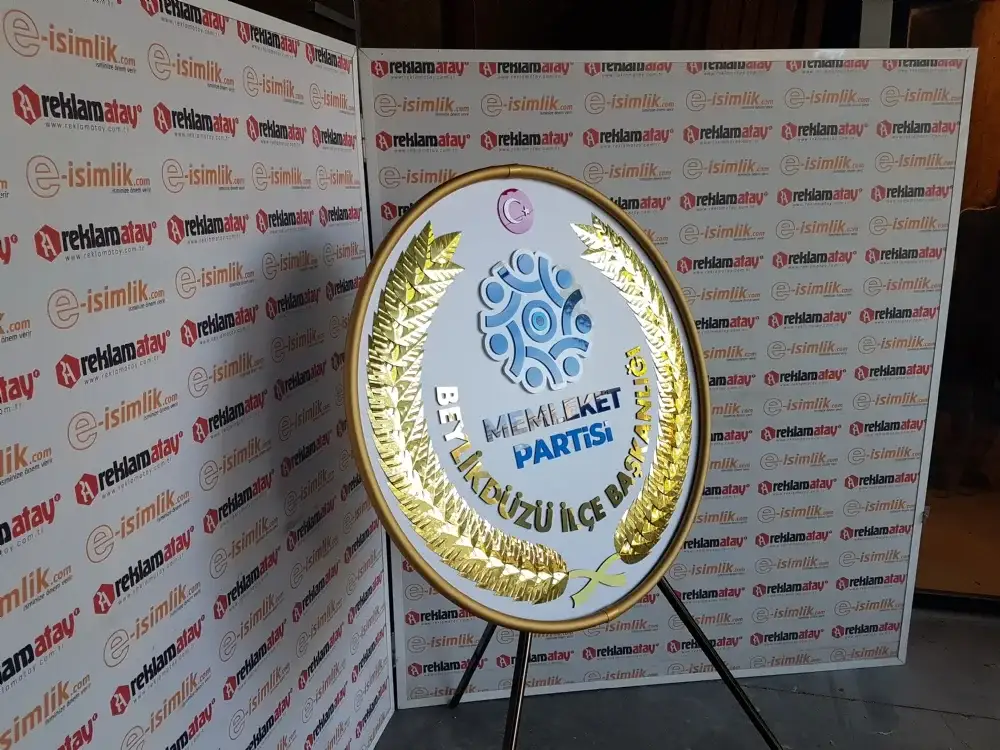 Memleket Partisi Beylikdüzü İlçe Başkanlığı Metal Çelengi