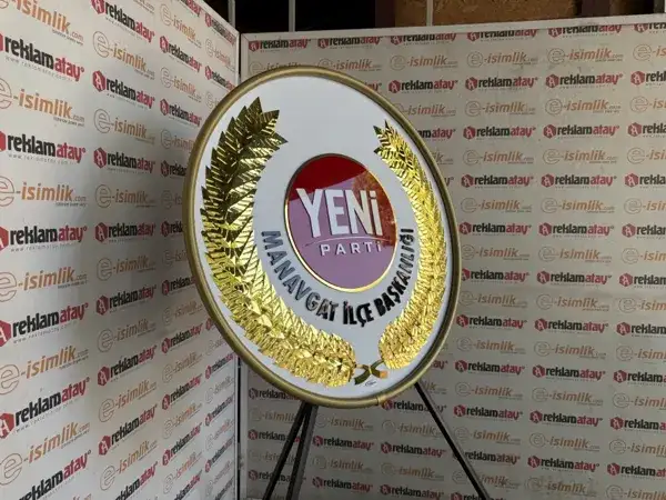 Yeni Parti İlçe Başkanlığı Metal Çelenk
