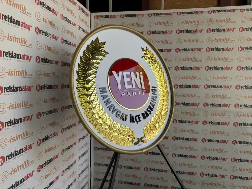 Yeni Parti İlçe Başkanlığı Metal Çelenk