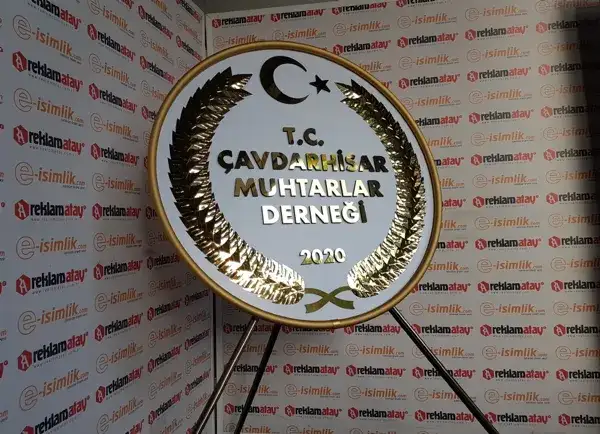 Çavdarhisar Muhtarlar Derneği Metal Çelenk — Fotoğraf 4