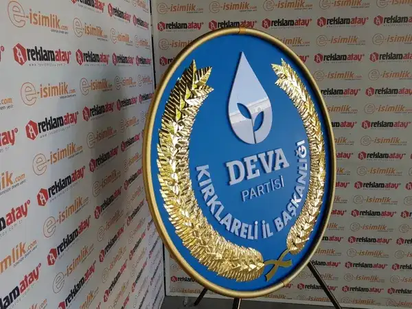 DEVA Partisi Metal Çelenk Kırklareli İl Başkanlığı — Fotoğraf 2