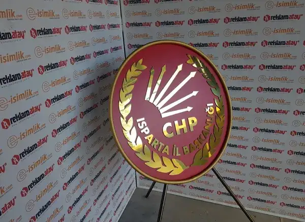 CHP Isparta İl Başkanlığı Metal Çelenk