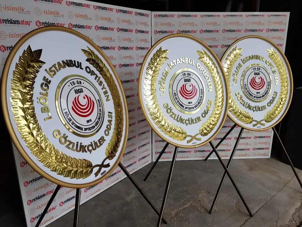 1. Bölge İstanbul Optisyen Gözlükçüler Odası Metal Çelenk
