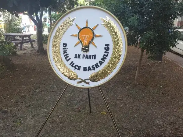 AK Parti Dikili İlçe Başkanlığı Metal Çelenk