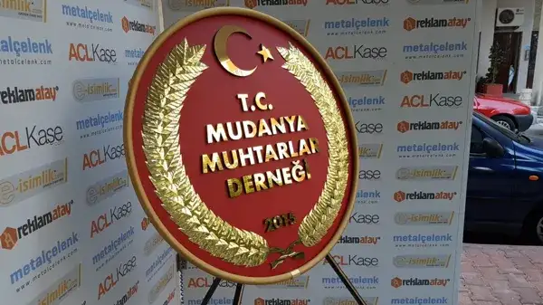Mudanya Muhtarlar Derneği Metal Çelenk — Fotoğraf 2