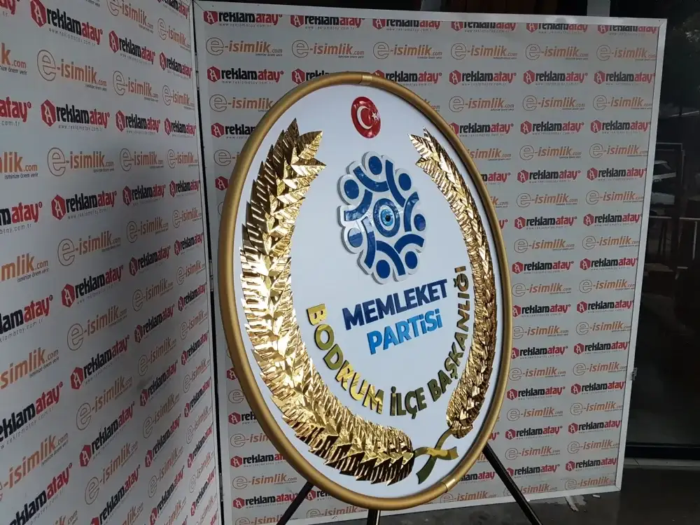Memleket Partisi Metal Çelenk Bodrum İlçe Başkanlığı