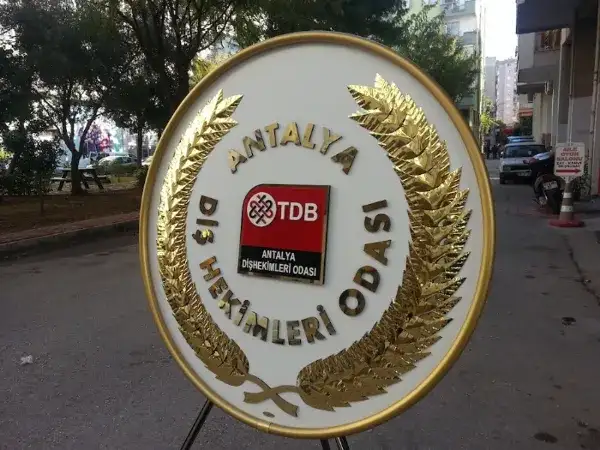 Diş Hekimleri Odası Antalya Metal Çelenk