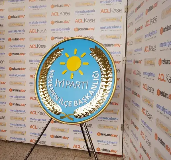 İYİ Parti Metal Çelenk 100 cm Standart — Fotoğraf 2