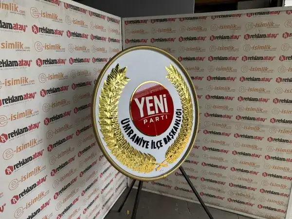 Yeni Parti Kurumsal Metal Çelenk – Resmî Tören ve Teşkilat Çelengi — Fotoğraf 2
