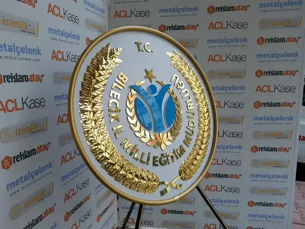 Bilecik İl Millî Eğitim 100 cm Standart Metal Çelenk