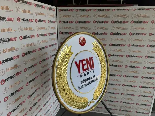 Yeni Parti Demonte Ayaklı Metal Çelenk – Taşınabilir Tören Modeli — Fotoğraf 2
