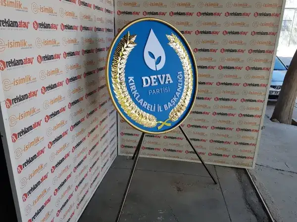 DEVA Partisi Metal Çelenk Kırklareli İl Başkanlığı — Fotoğraf 3